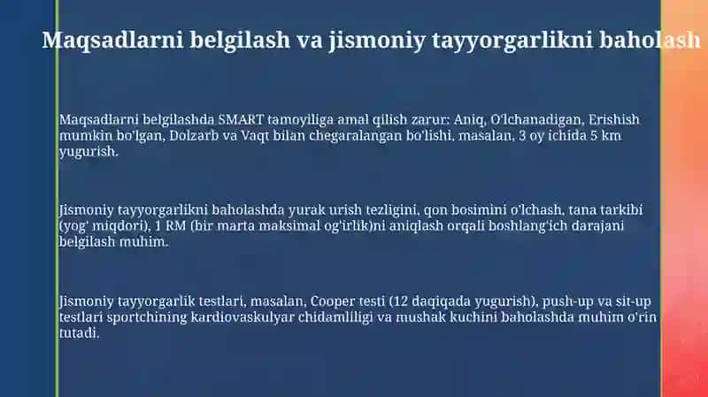 Mustaqil sport mashqlarini rejalashtirish va nazorat qilish 3