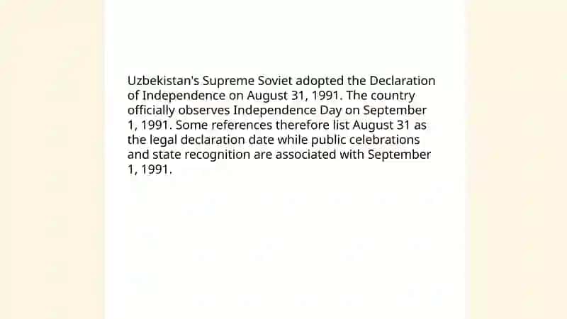 Uzbekistan's Independence Date 3