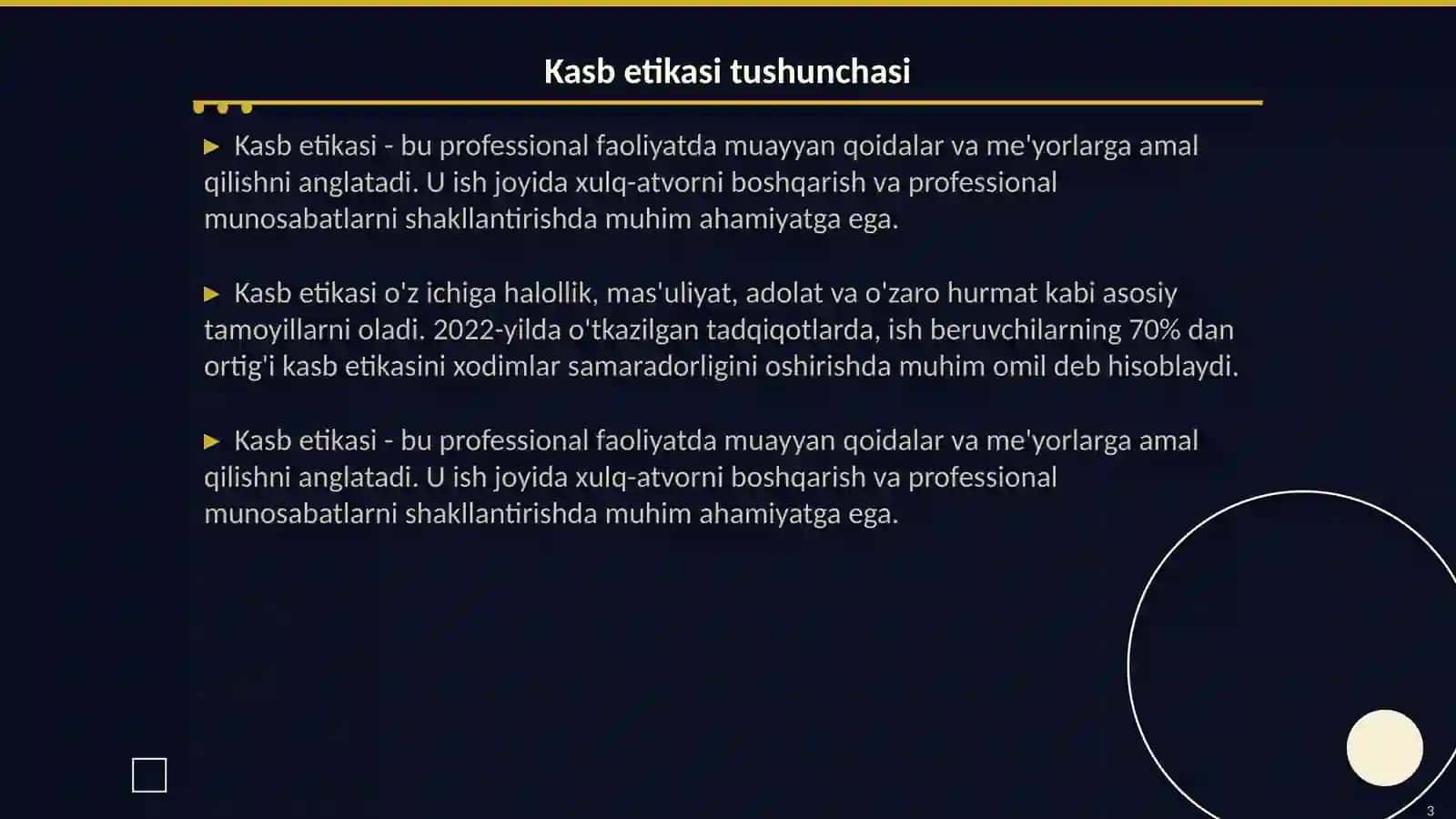 Kasb etikasi va imidjini shakllantirish 3