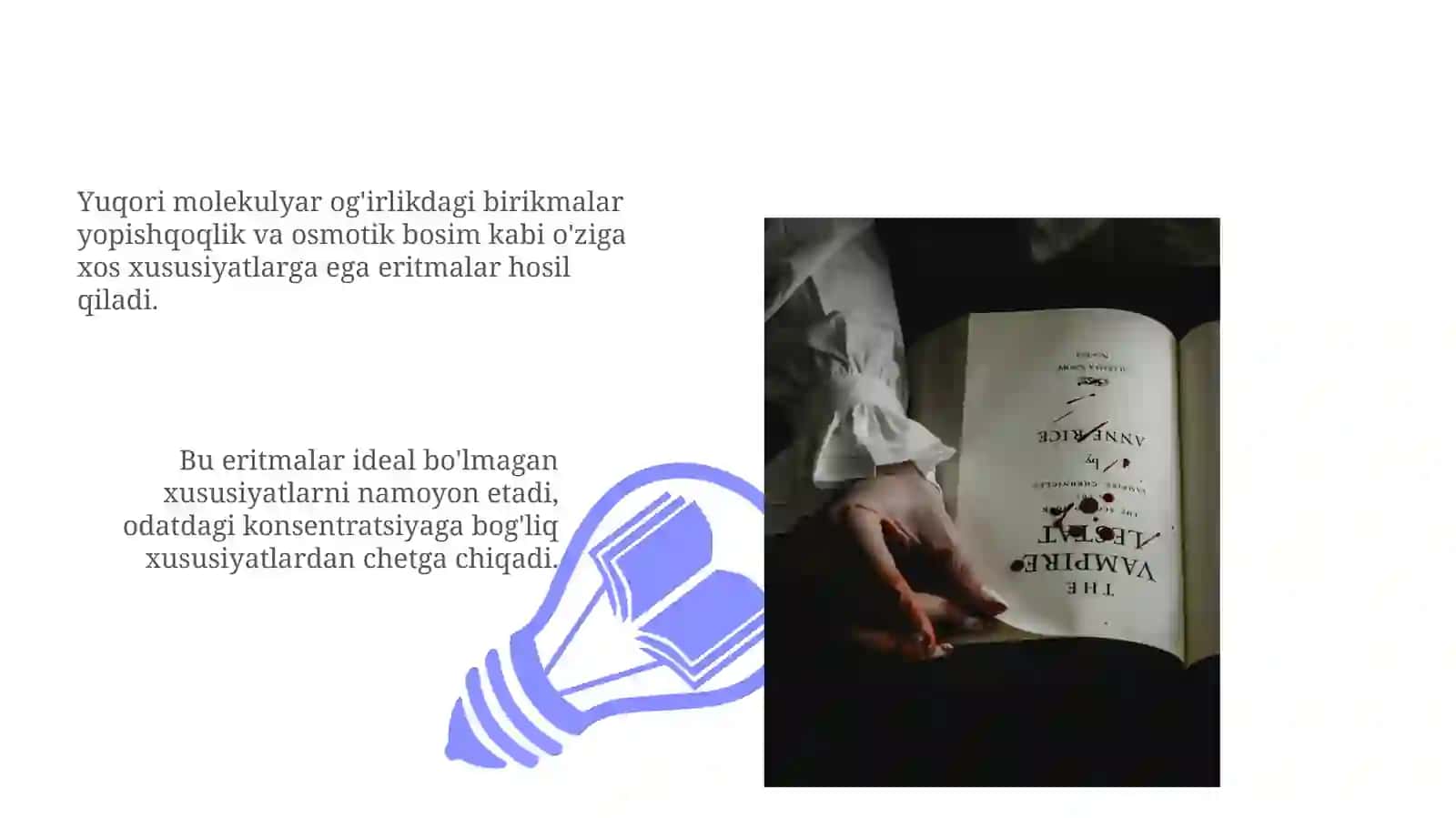 Yuqori Molekulyar Og'irlikli Birikmalarning Xossalari 3