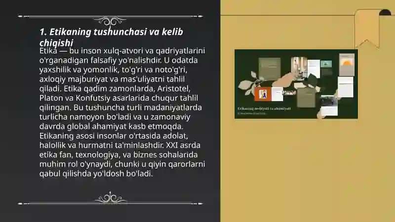 Etikaning mohiyati va ahamiyati 3