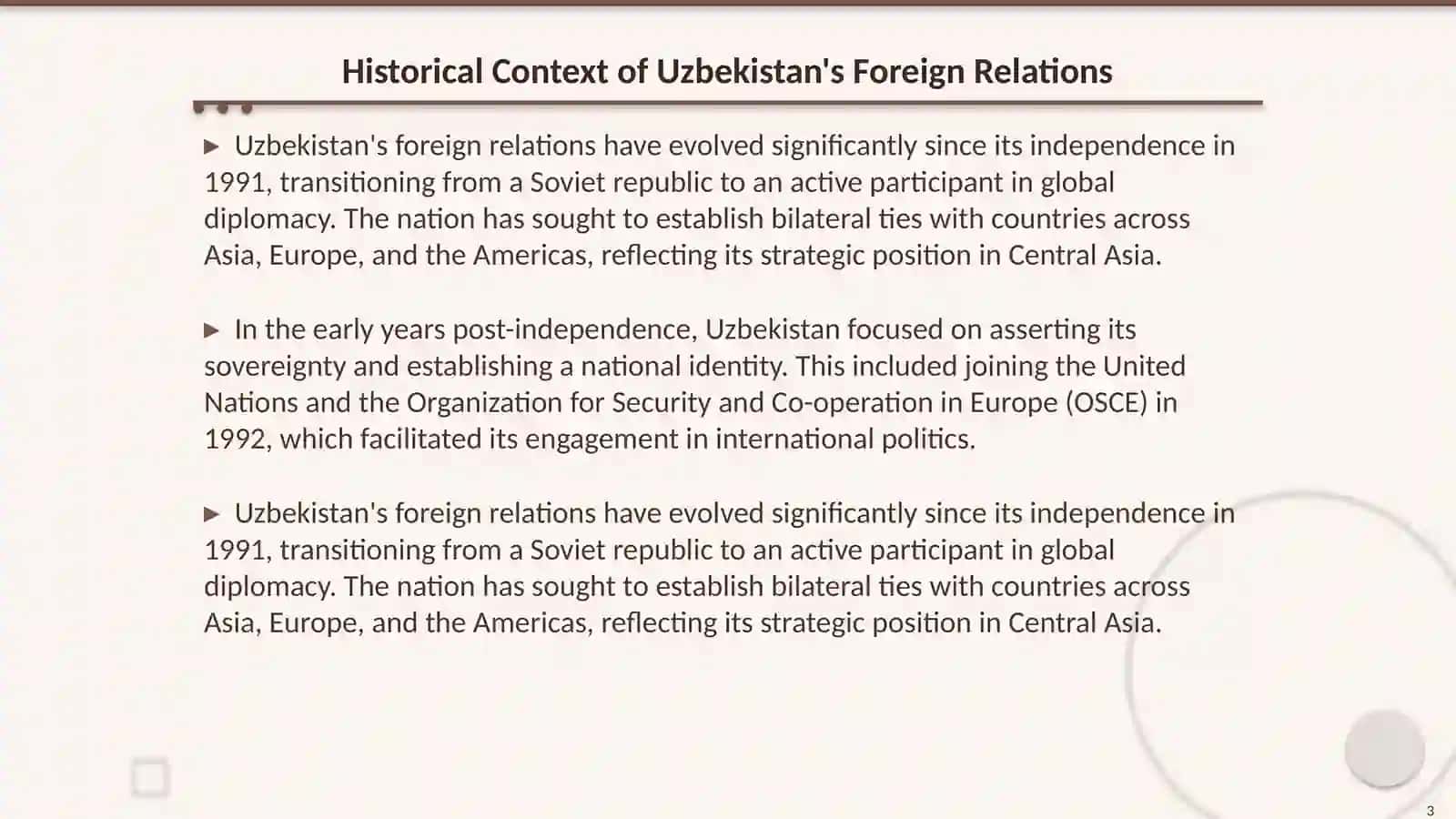 Uzbekistan and the world 3