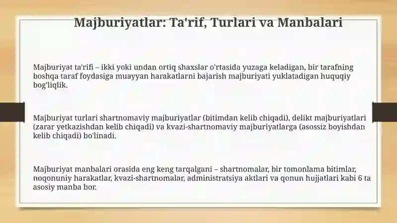 Majburiyatlarning mohiyati 3