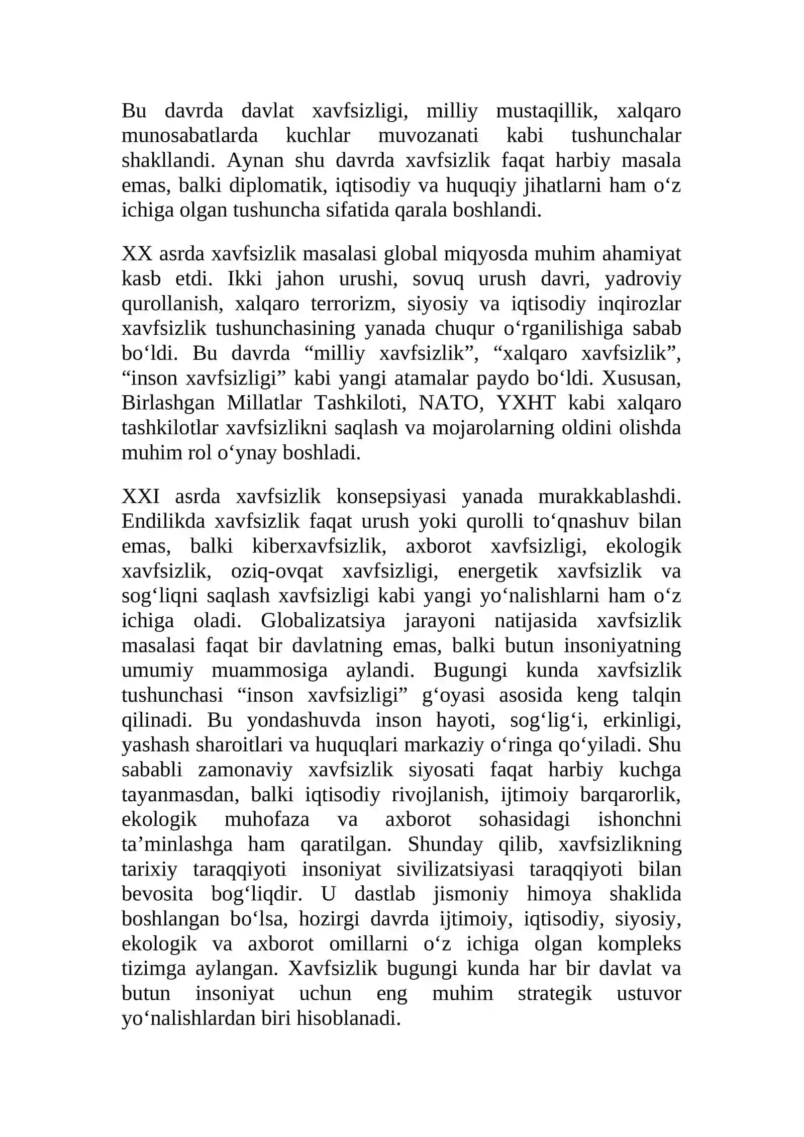 Xavfsizlikning tarixiy taraqqiyoti 3