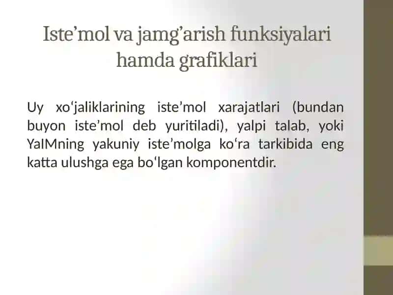 ISTEʼMOL VA JAMG‘ARISH 3