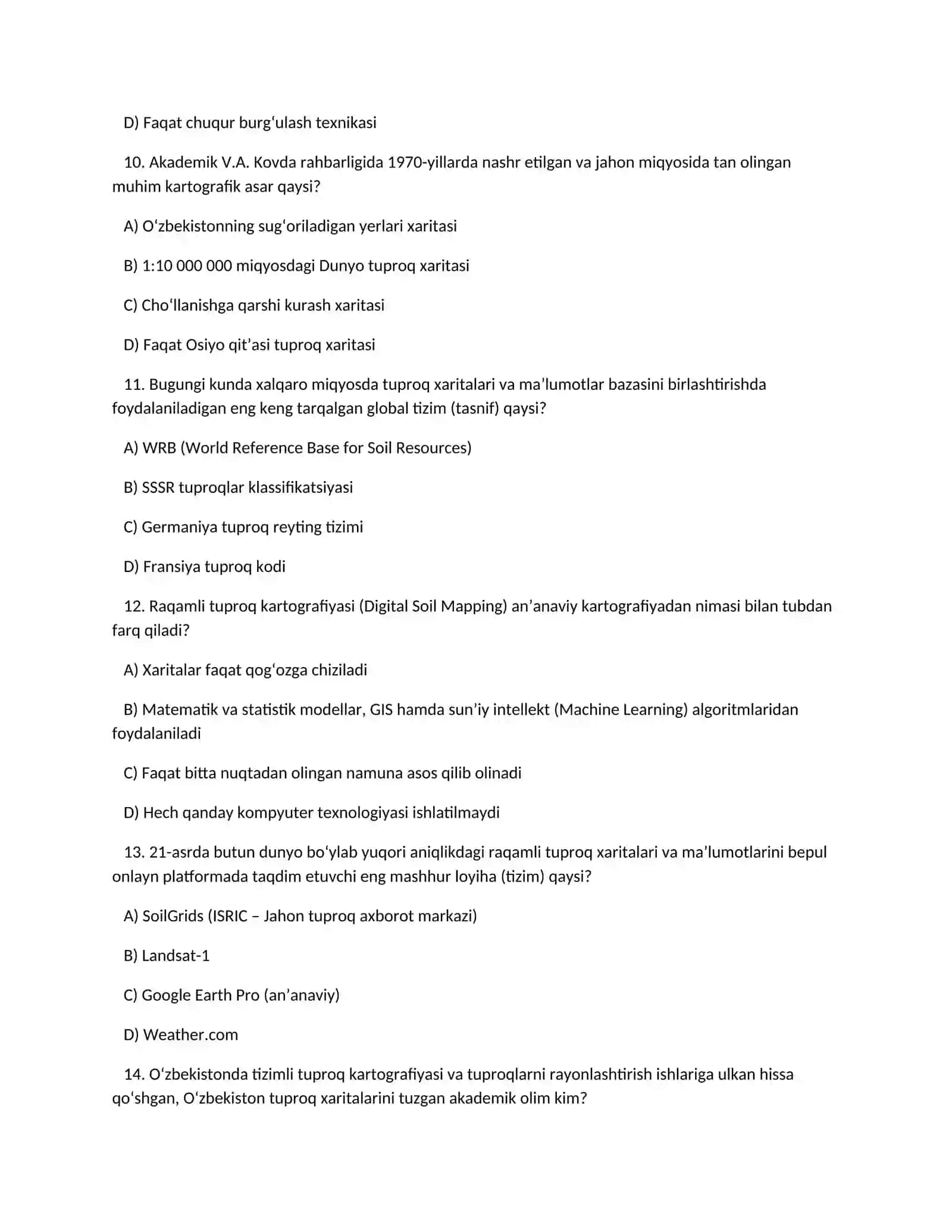 Dunyo tuproq kartografiyasining rivojlanish tarixi 3
