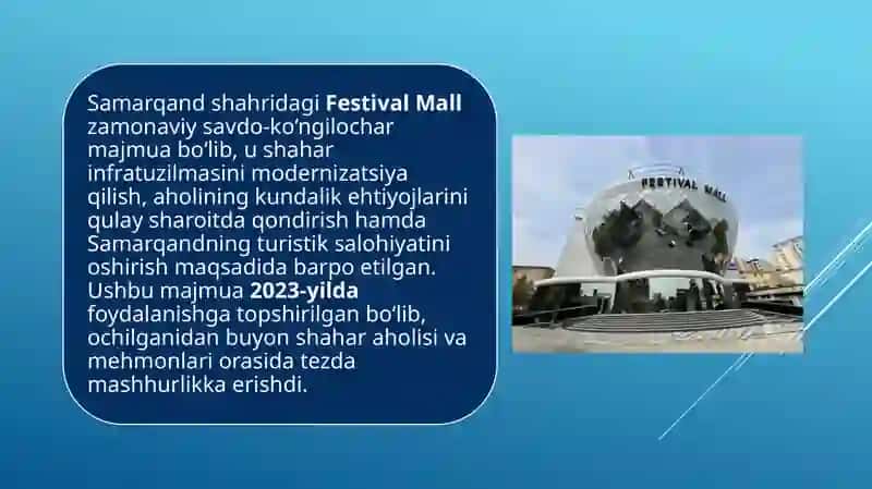 SAMARQAND FESTIVALL MALL 3