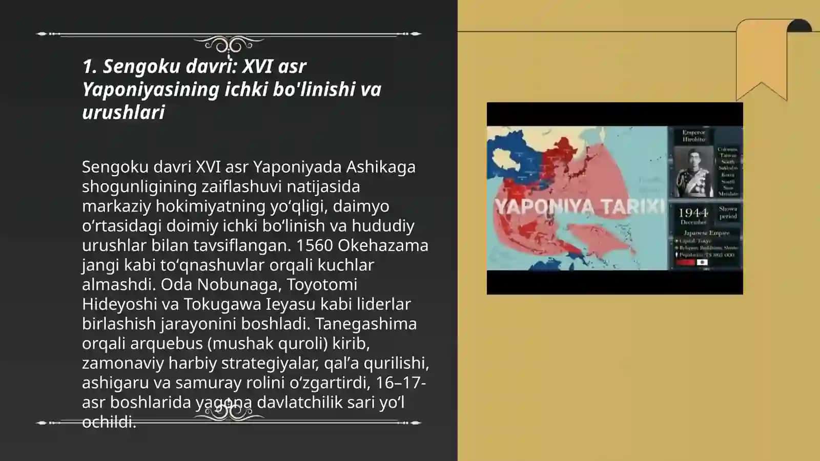 Jahon tarixi XVI XVIIl asirlarda yaponiya 3