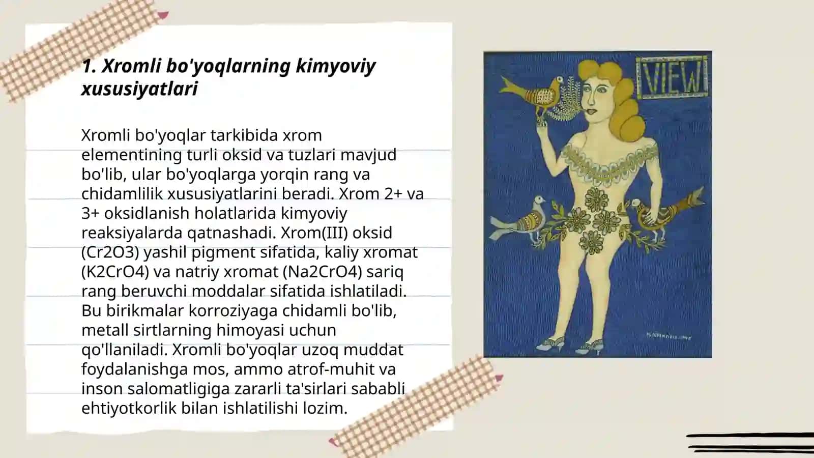 Xromli va KMK bo'yovchi moddalar bilan bo'yash 3