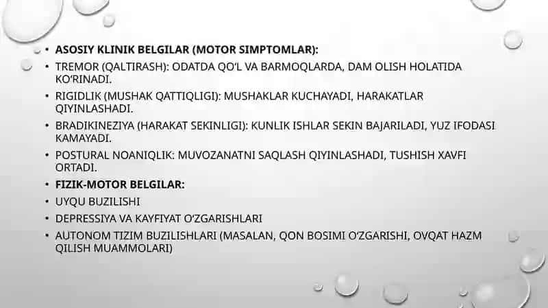 Parkinson kasalligini davolashda ishlatiladigan dori vositalari 3
