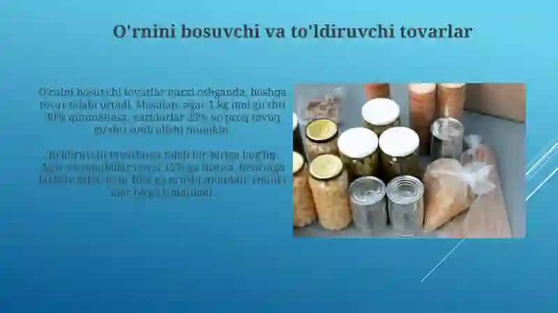 O'rnini bosuvchi va to'ldiruvchi tovarlar 3