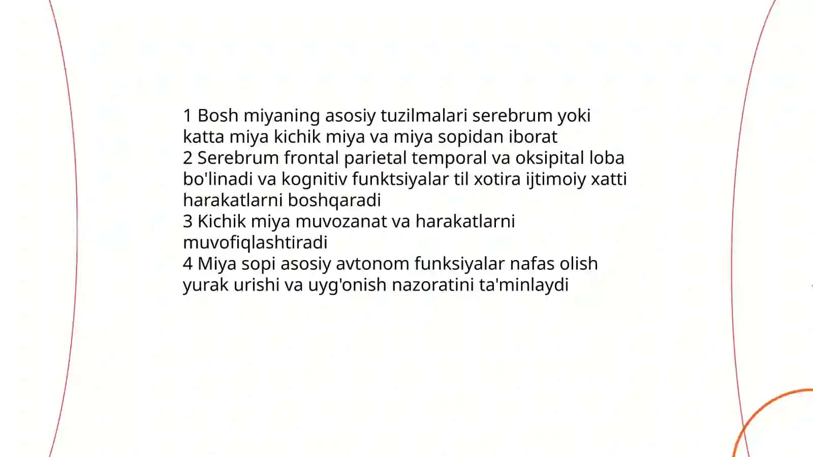 Bosh miyaning faoliyati 3