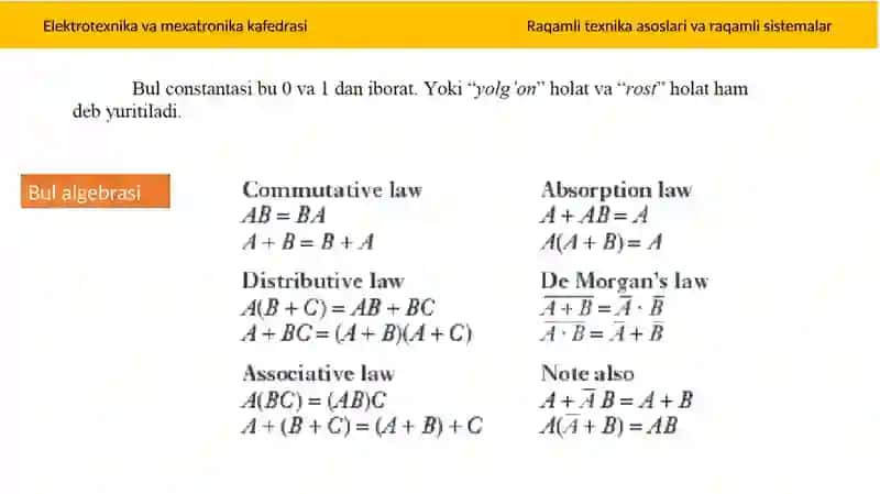 Bul algebrasi 3