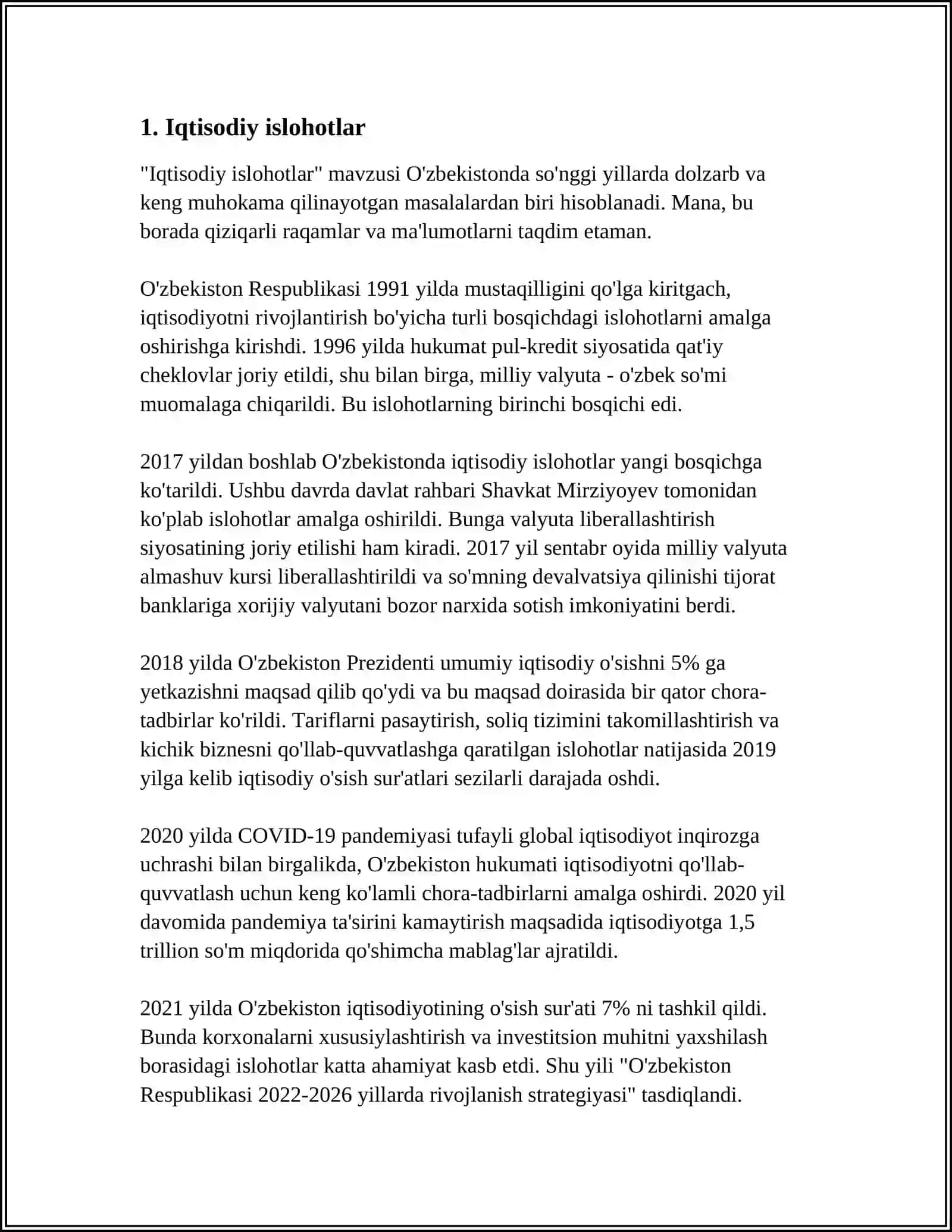 Iqtisodiy islohotlar 3