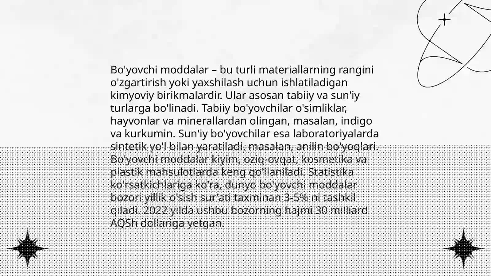 Bo'yovchi moddalar turlari 3