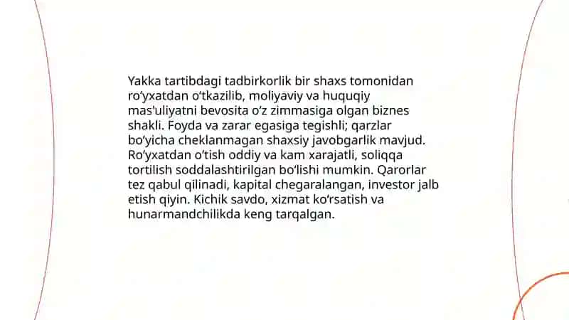 Biznes turlari va shakllari 3