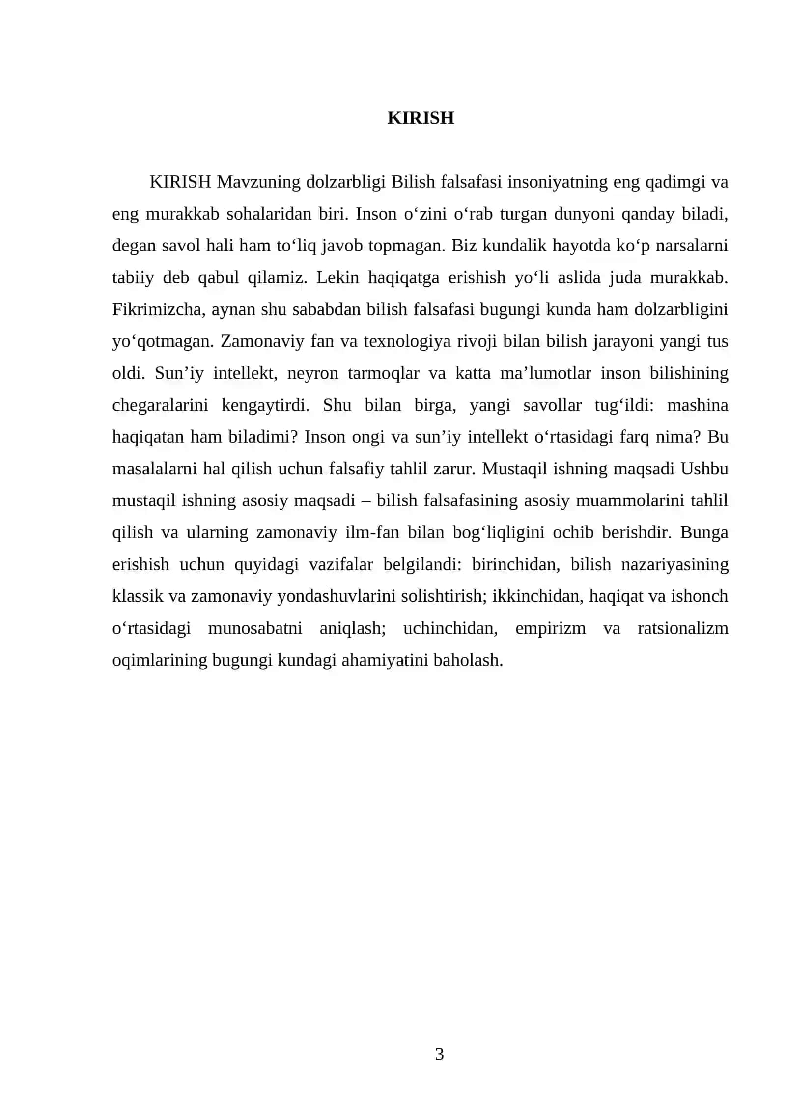 Bilish falsafasi 3