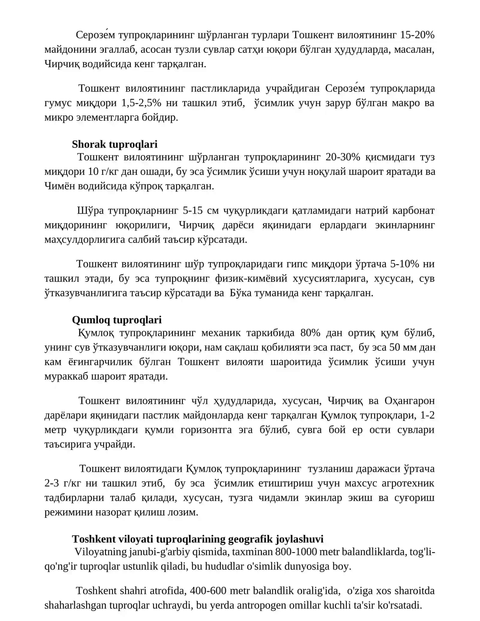 Toshkent viloyati tuproqlari 3