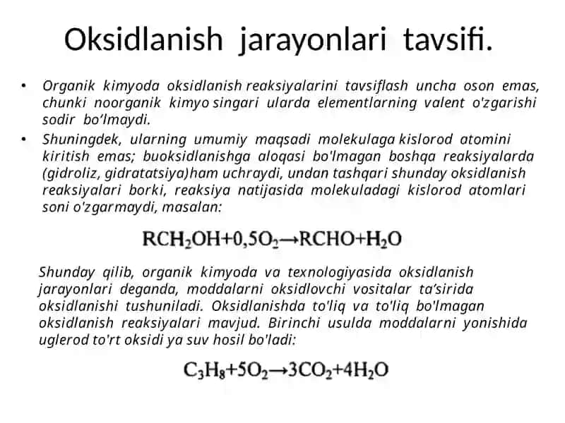 OKSIDLANISH JARAYONLARI TEXNOLOGIYASI 3