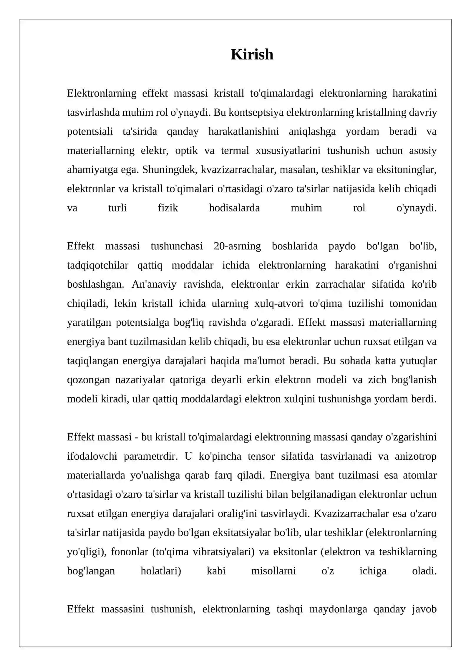 Kristalldagi Elektronlarning Effektiv Massasi 3