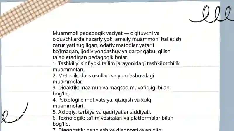 Pedagogik faoliyatda muammoli vaziyatlar 3