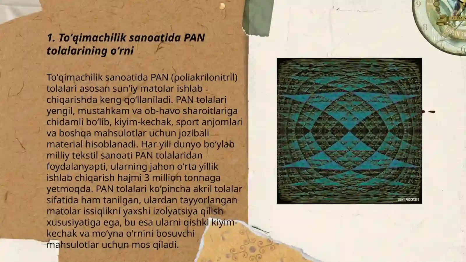 Toʻqimachilik sanoatida PAN tolalarining oʻrni 3