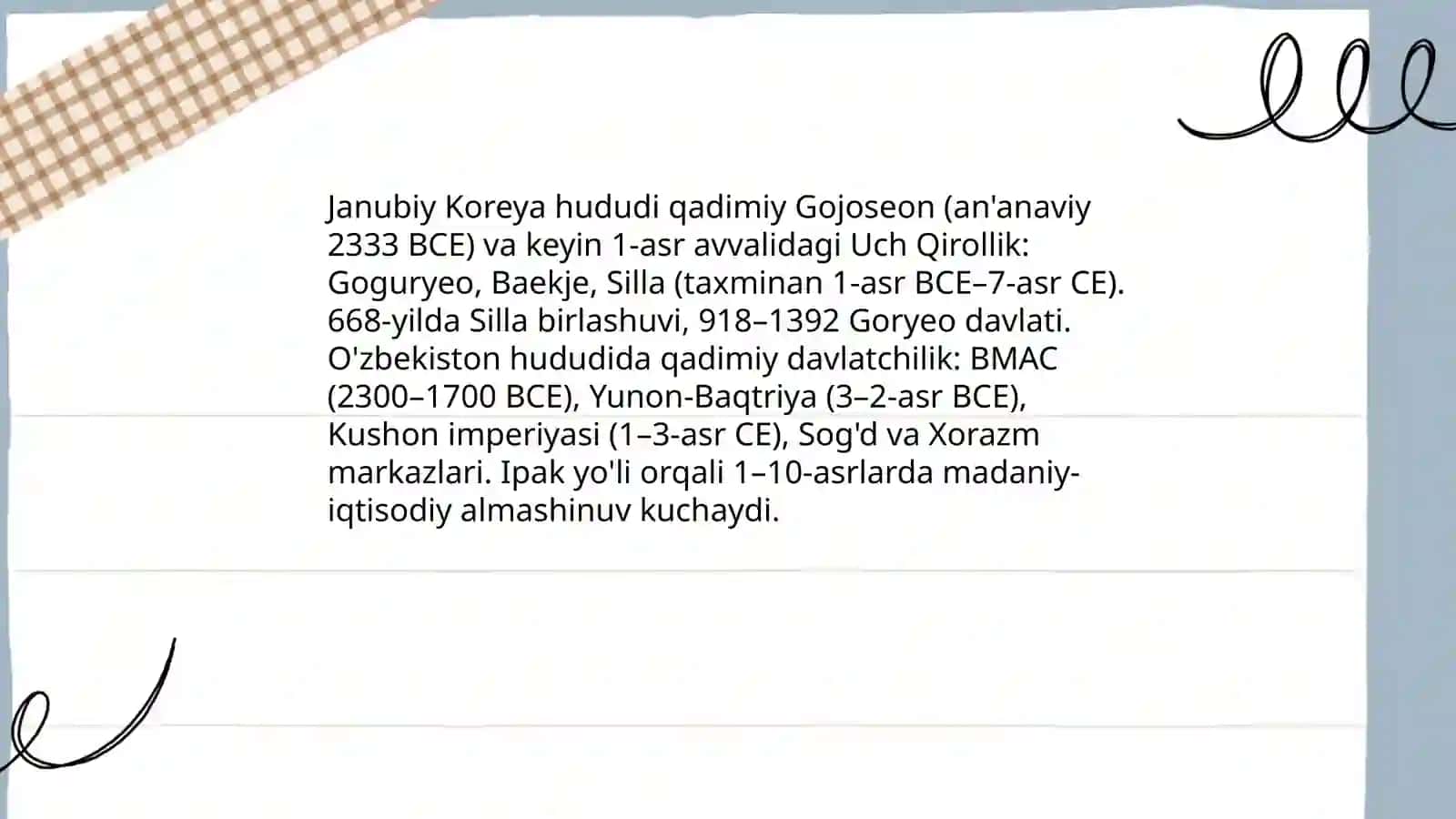 Janubiy Koreya va o'zbekiston tarixini taqqoslash 3