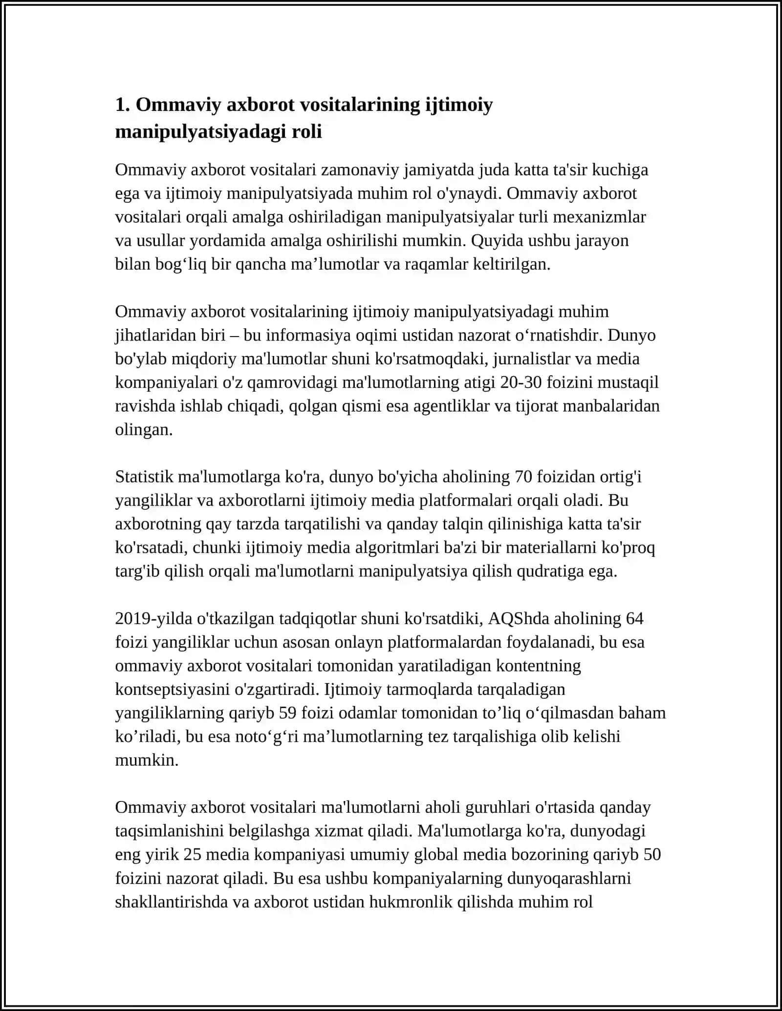 MEDIA VOSITALARIDA AXBOROTNING TA'SIRI VA MANIPULYATSIYASI 3