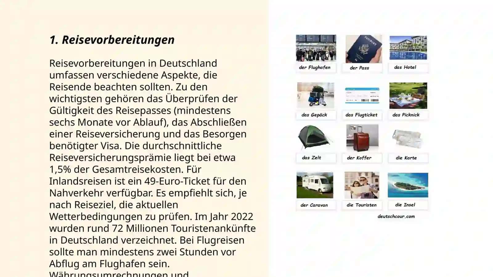 Wortschatzarbeit zum Thema Reisen 3