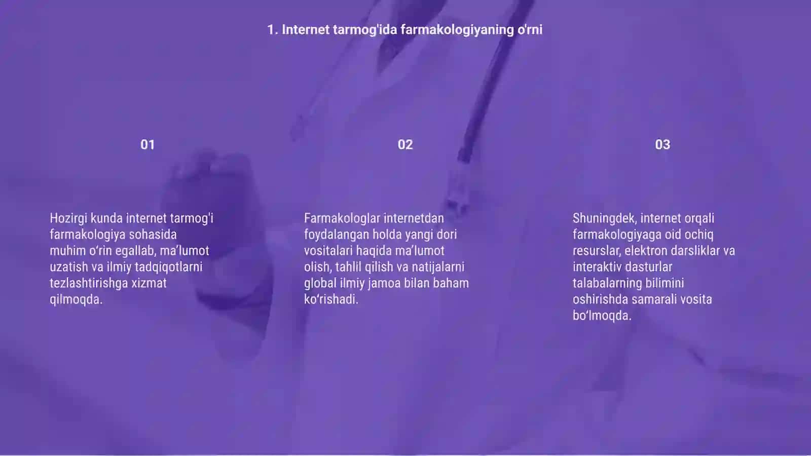 Internetda tarmog'ida fatmakologiyaga did dasturlar 3