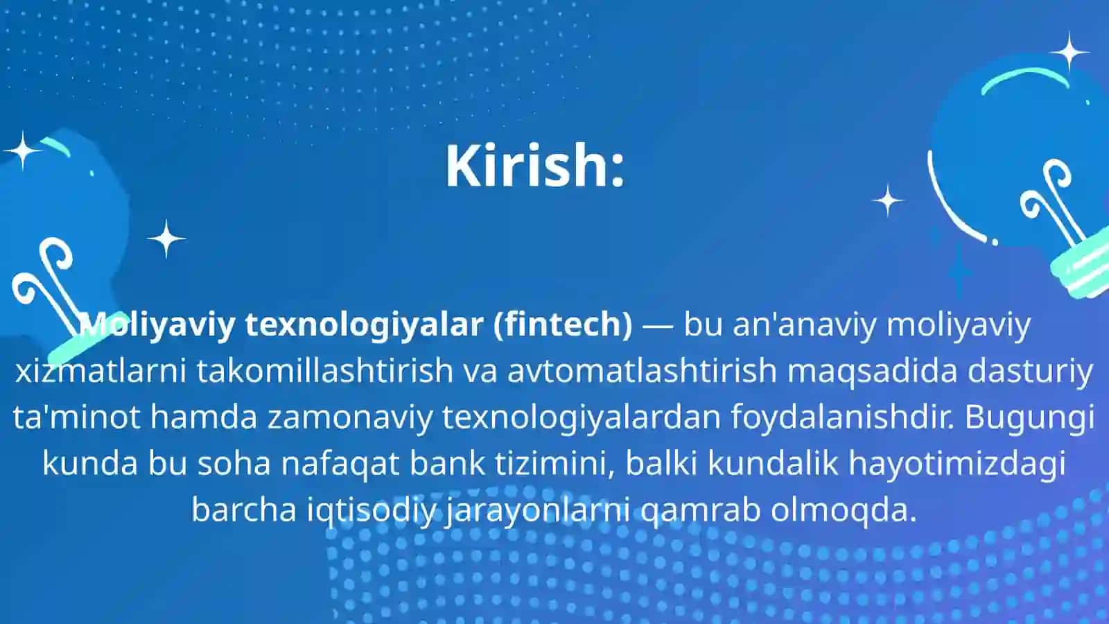 Moliyaviy texnologiyalar (fintech) va to‘lov tizimlari 3