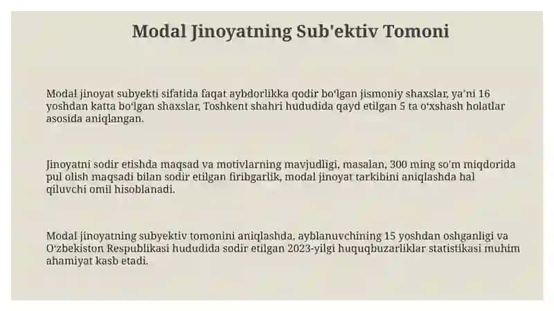 Modal Jinoyat Tushunchasi 3