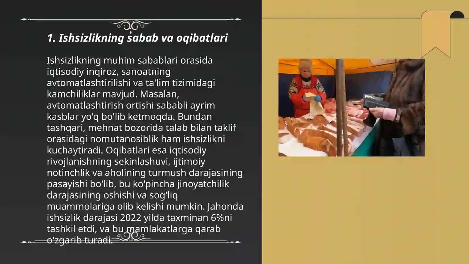 Ishsizliz va kambag'allik va uni yechimi 3