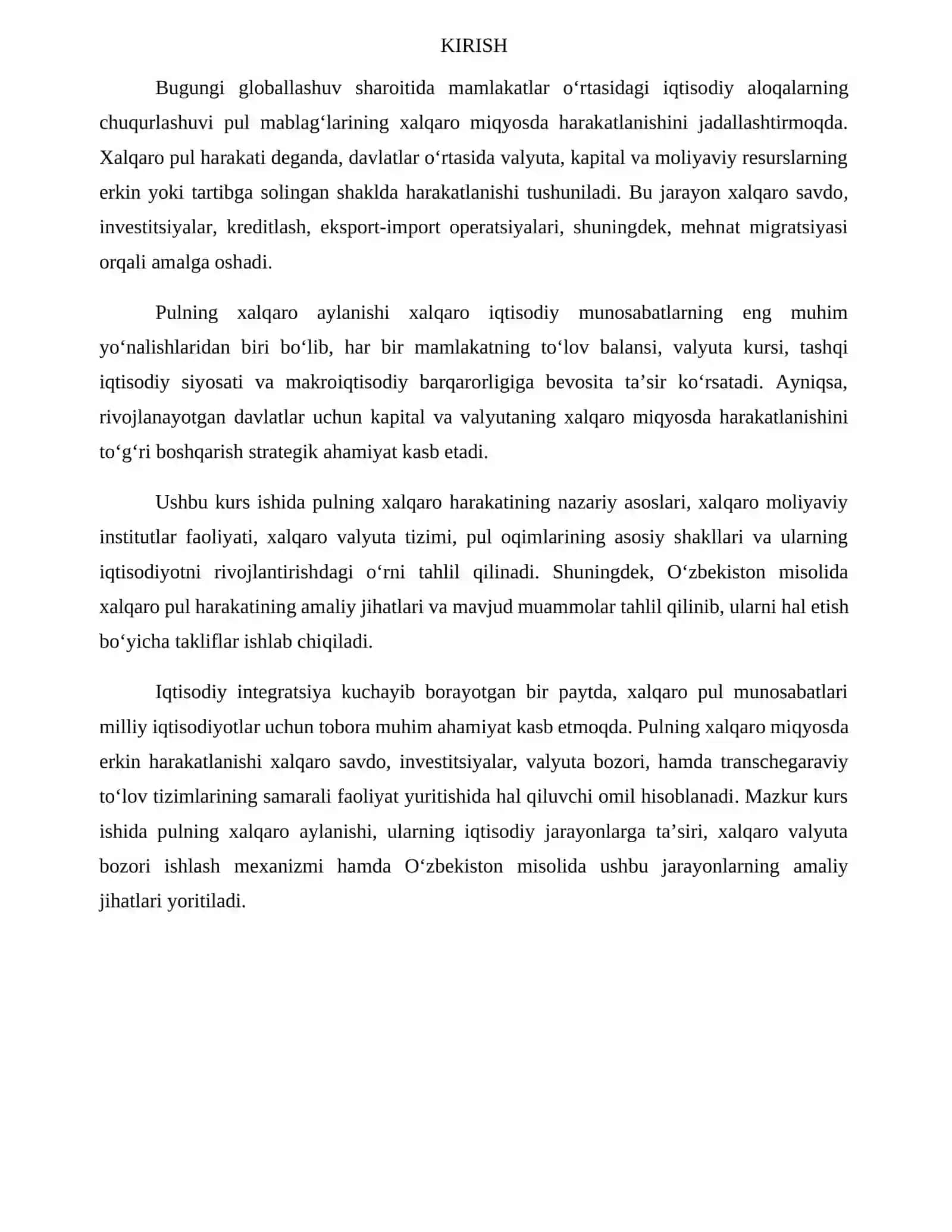 Pulning xalqaro miqyosdagi harakati 3