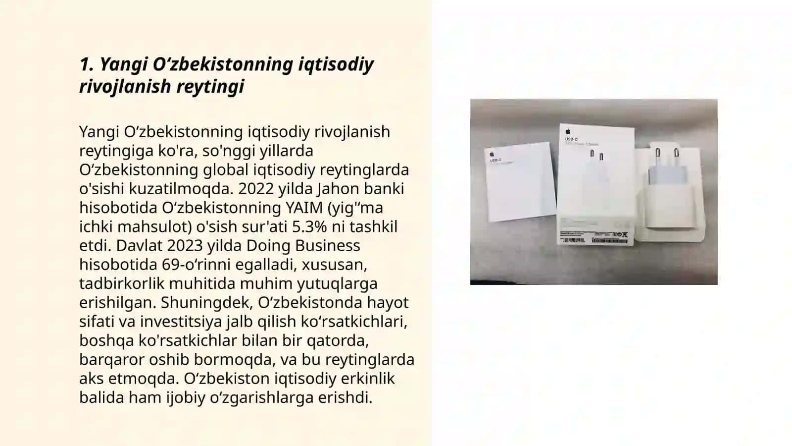 Yangi O'zbekistonning iqtisodiy rivojlanish reytingi 3