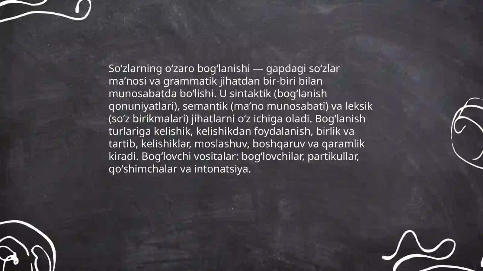 Soʻzlarning oʻzaro bogʻlanishi va bogʻlovchi vositalar 3