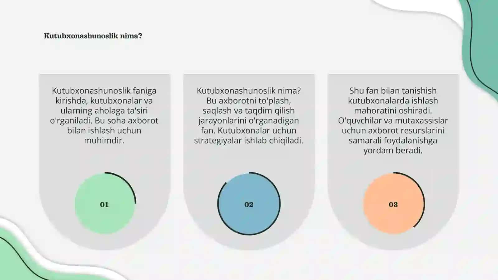 Kutubxonashunoslik faniga kirish 3