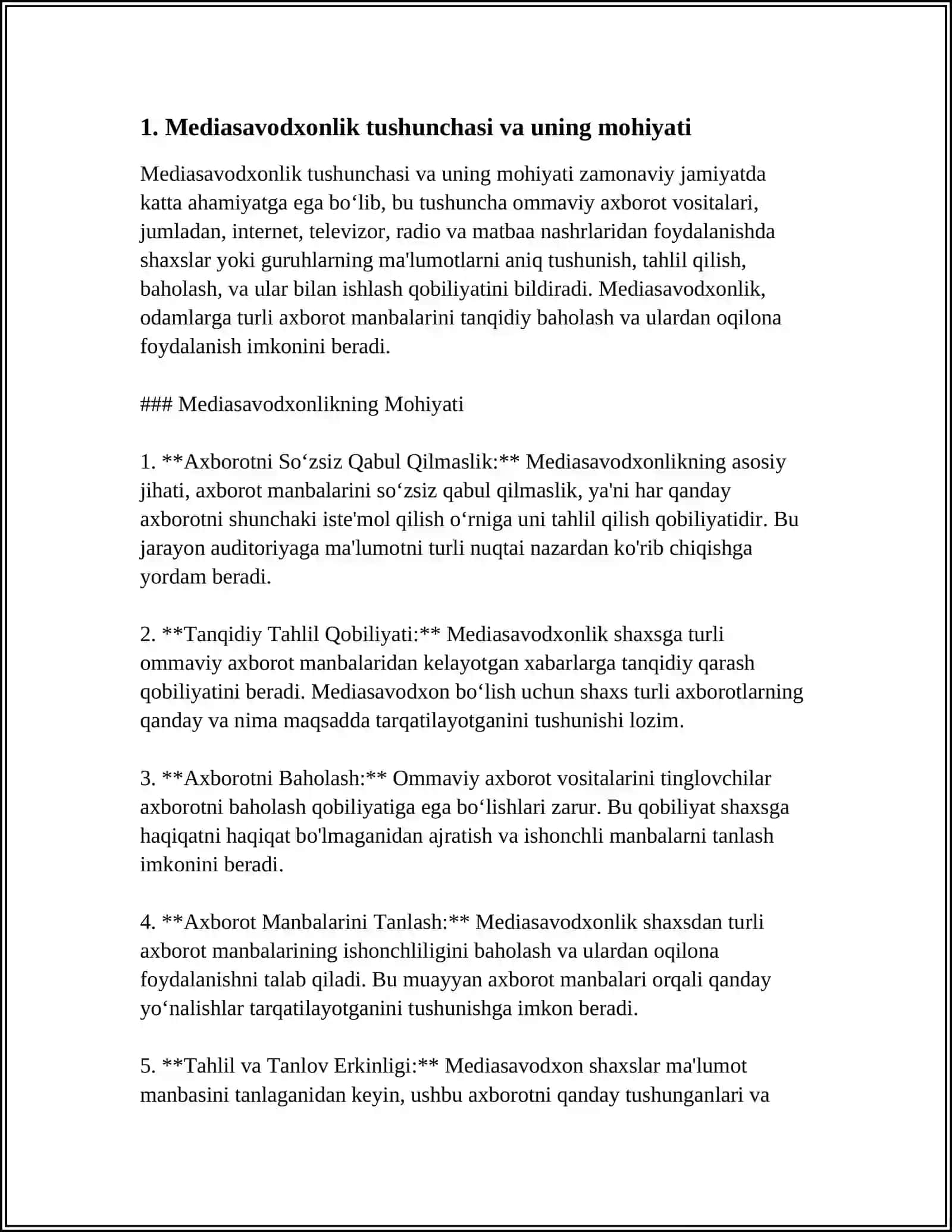 MEDIASAVODXONLIKNI RIVOJLANTIRISH YOLLARI 3