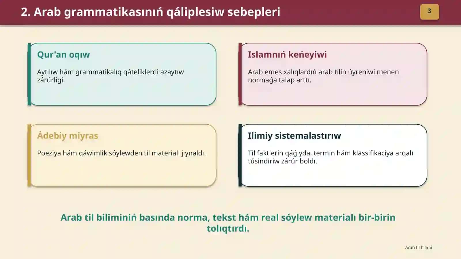 Arab til bilimi 3