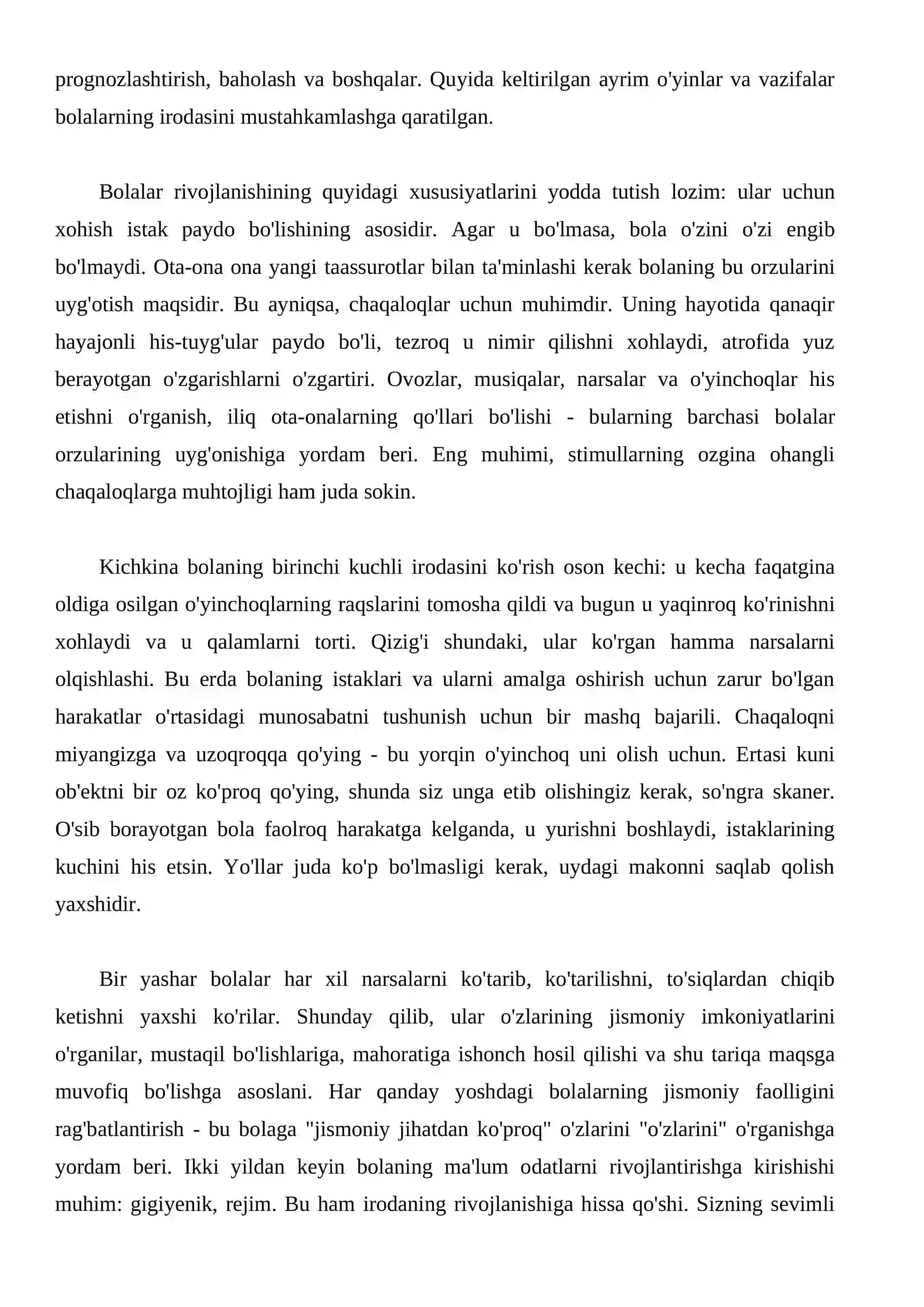 Oila bolaning irodasini tarbiyalash 3