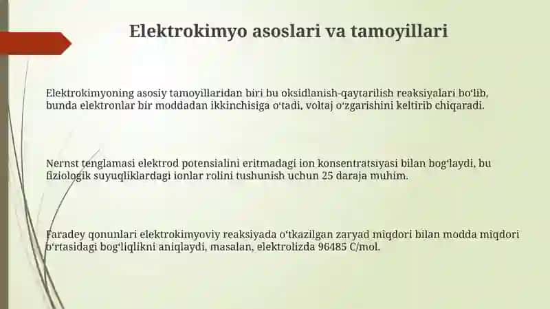 Тиббийотда електрохимиянинг ахамияти 3