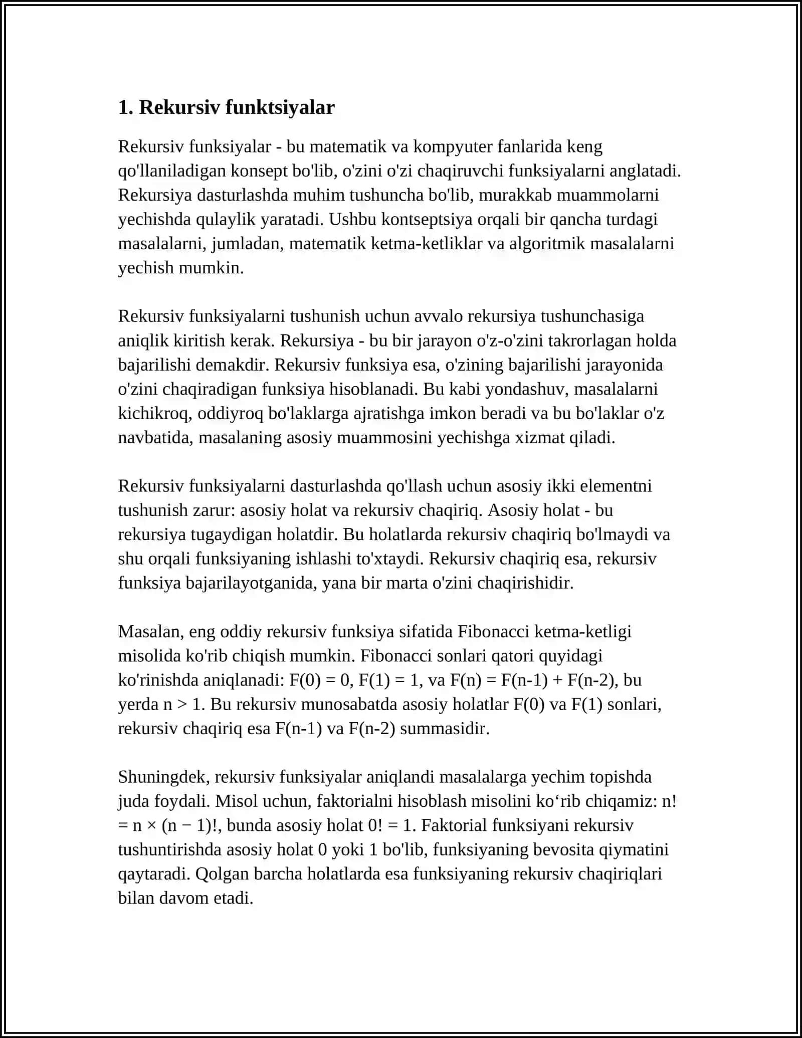 REKURSIYA VA UNING TAHLILI 3