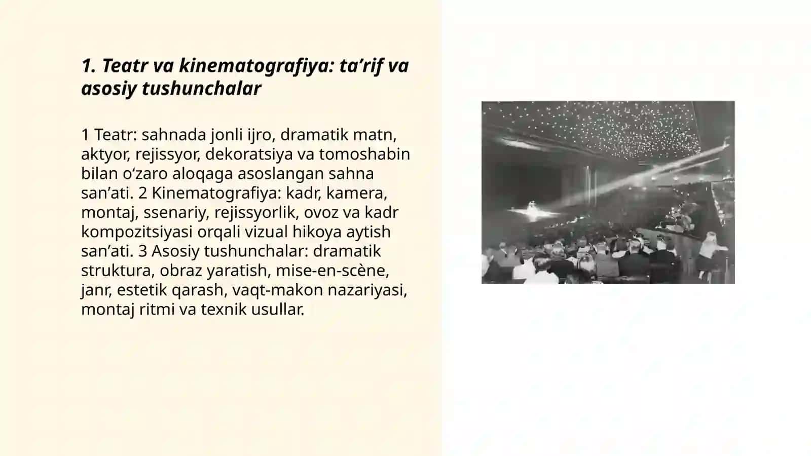 Teatr kinematografiyaning asosi 3