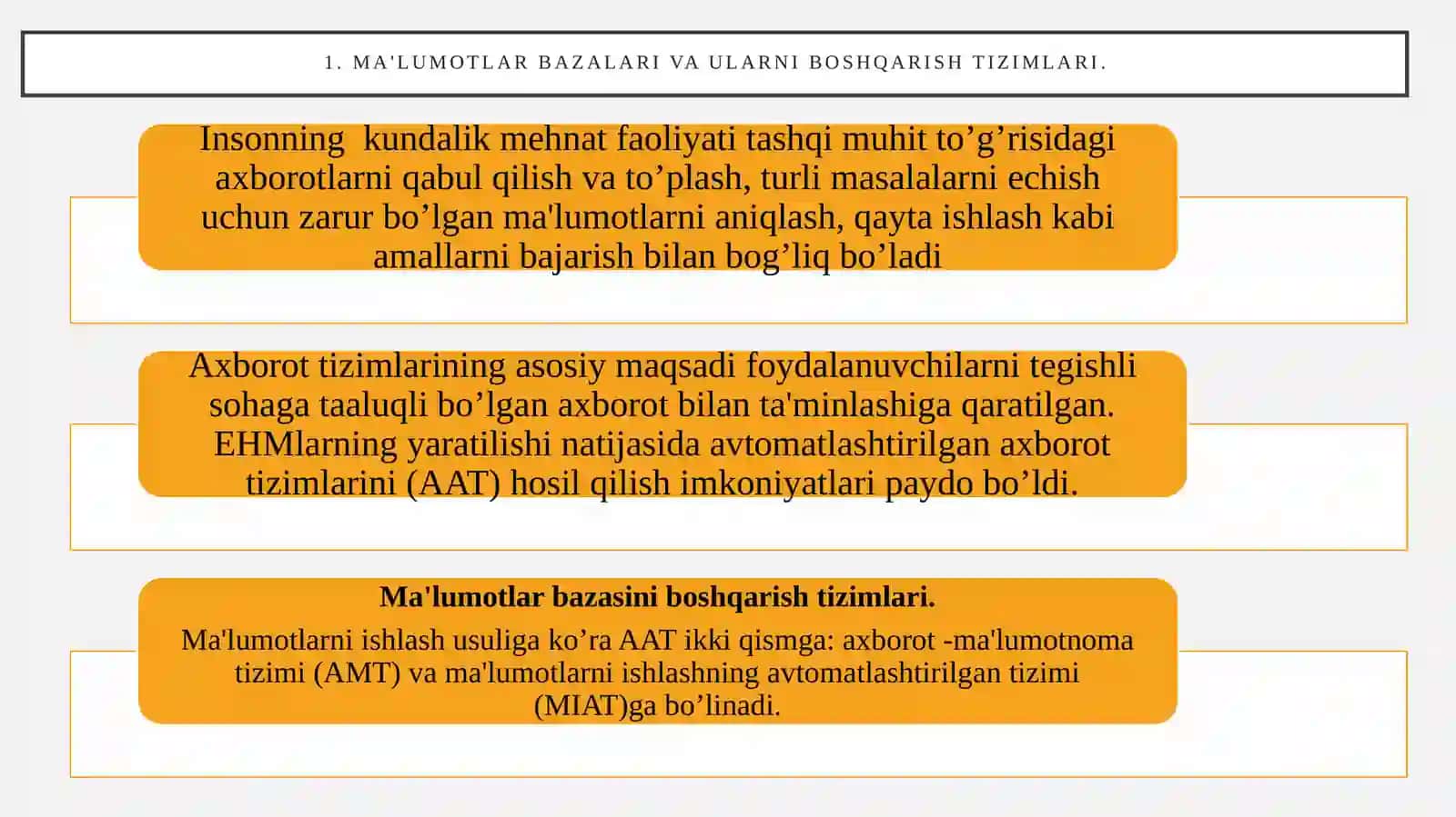 Ma'lumotlar bazalari bilan ishlash texnologiyalari 3