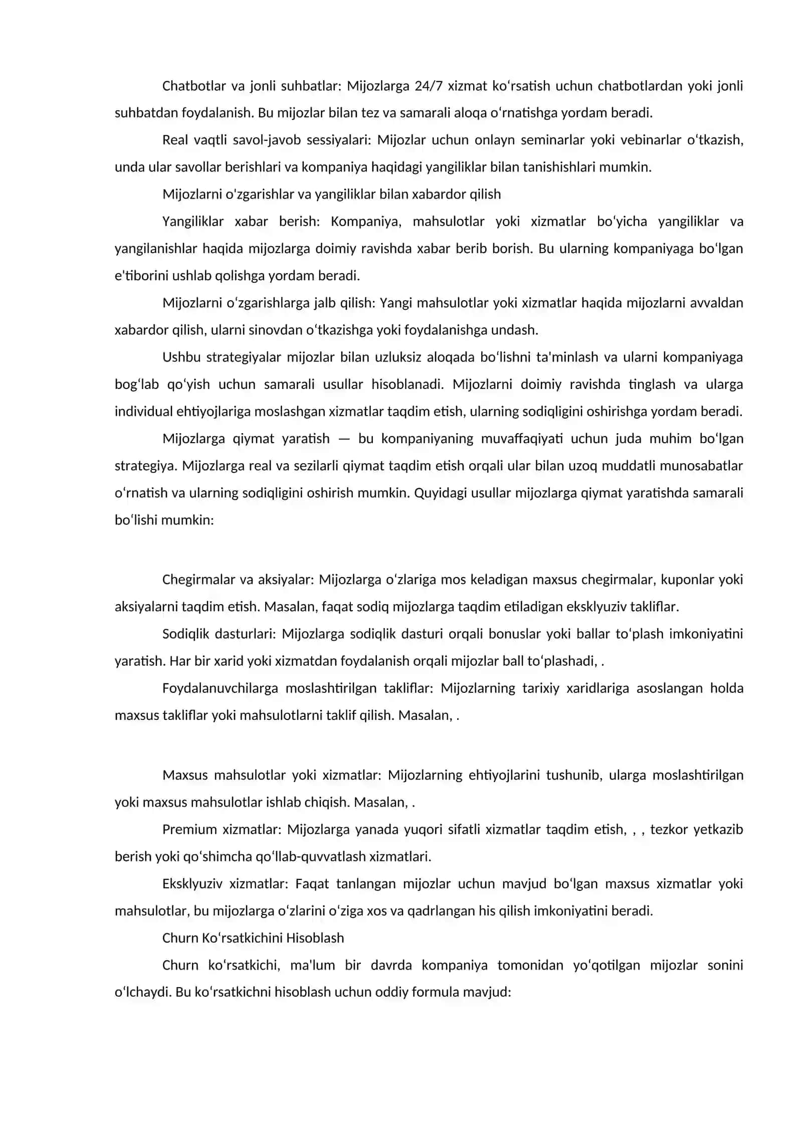Mijozlarni ushlab qolish strategiyalari va churn analysis 3