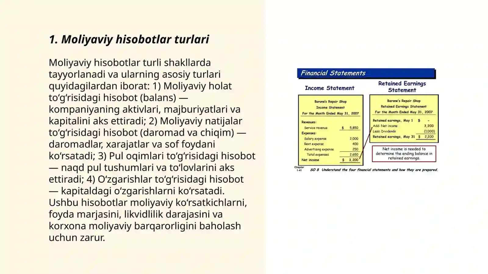 Moliyaviy hisobotlarni taqdim qilish 3