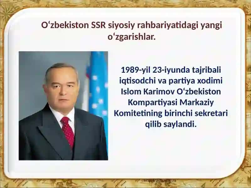 O‘zbekiston mustaqillikka erishish ostonasida 3