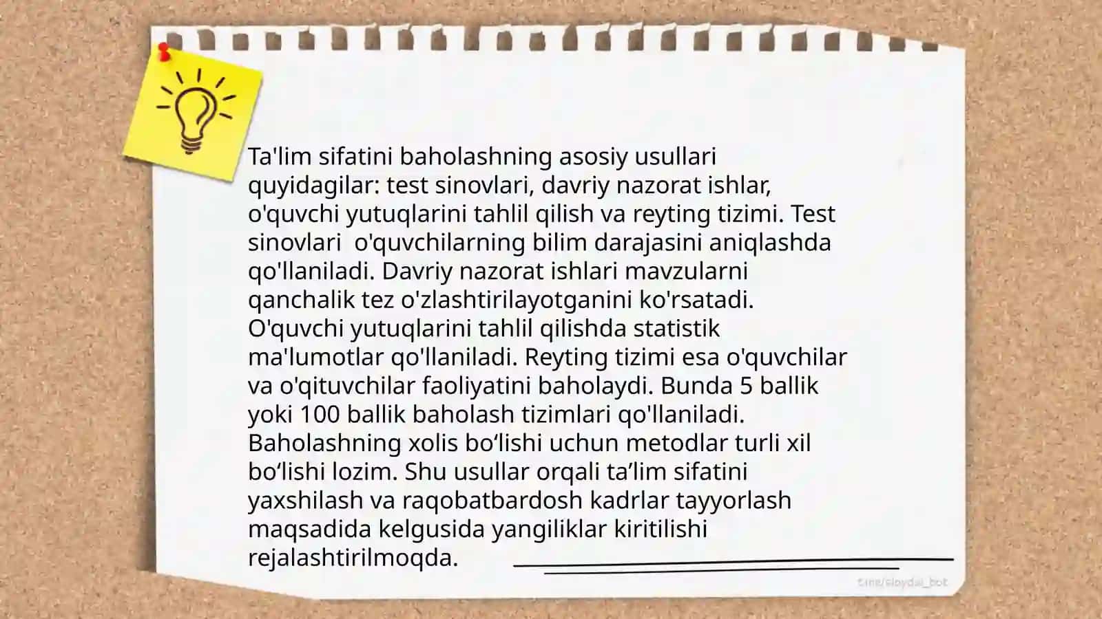 Oʻquv malaka va koʻnikmalarning diagnostikasi 3