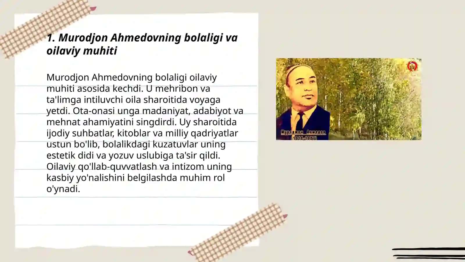 Murodjon Ahmedov hayoti va ijodi haqida 3