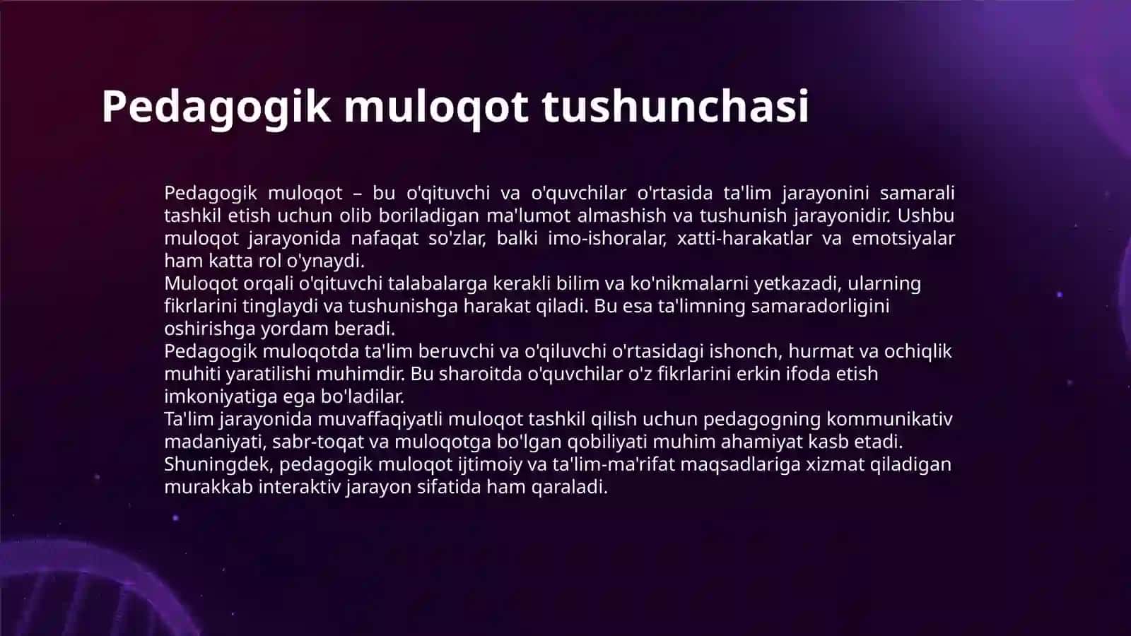 PEDAGOGIK FAOLIYATDA MULOQOT 3